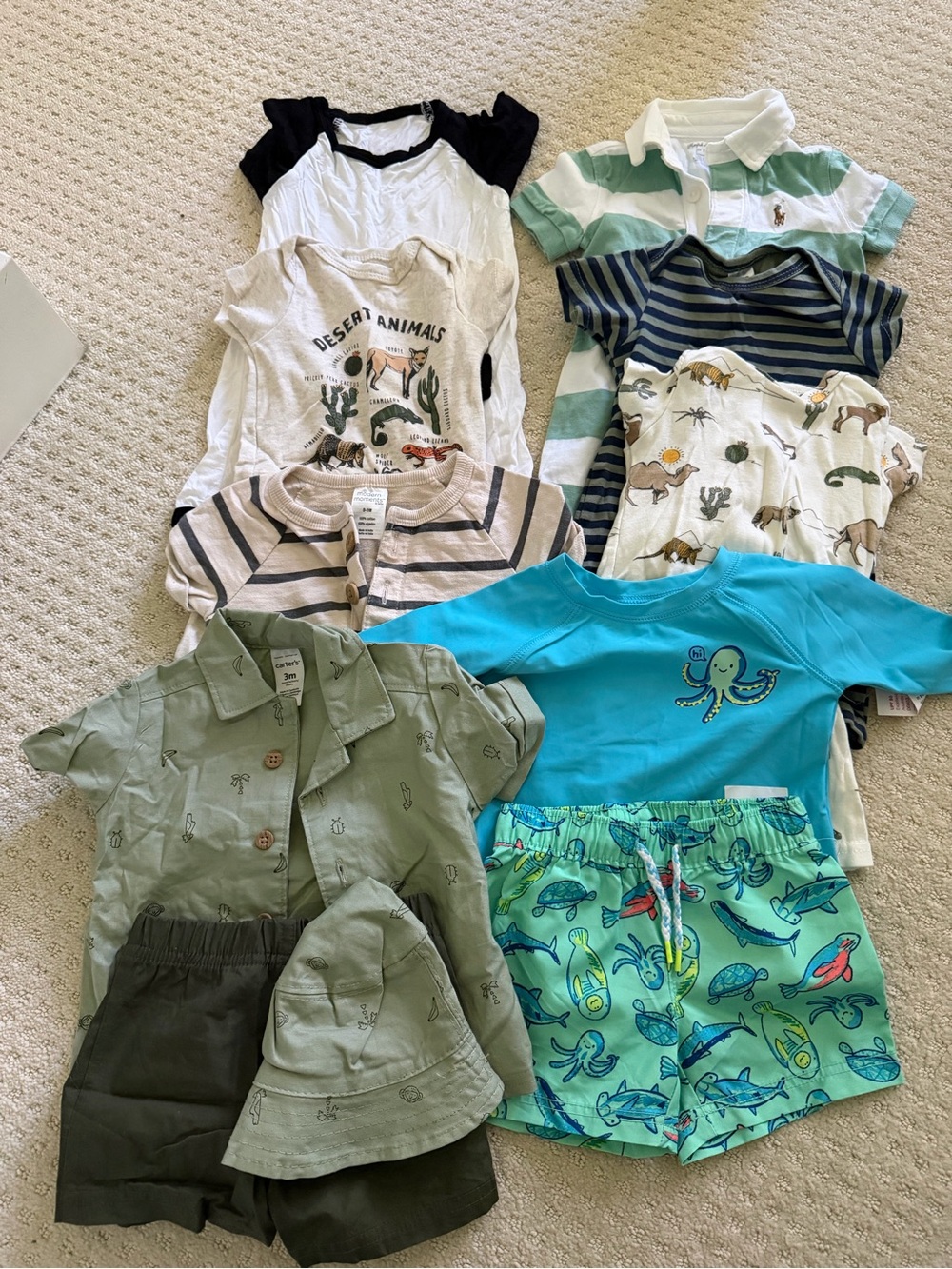 3. Baby 0-3 Summer Bundle- Carters, Ralph Lauren, Old Navy, Modern Moments